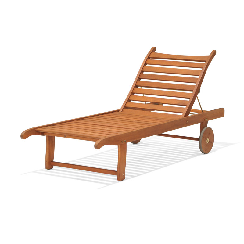 Outdoor Patio FSC Certified Wood Recliner Lounger