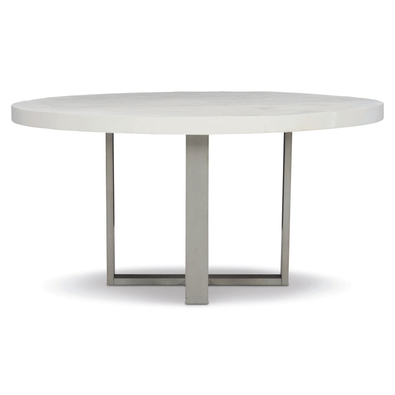 Merrion 54" Transitional Gray and White Round Dining Table