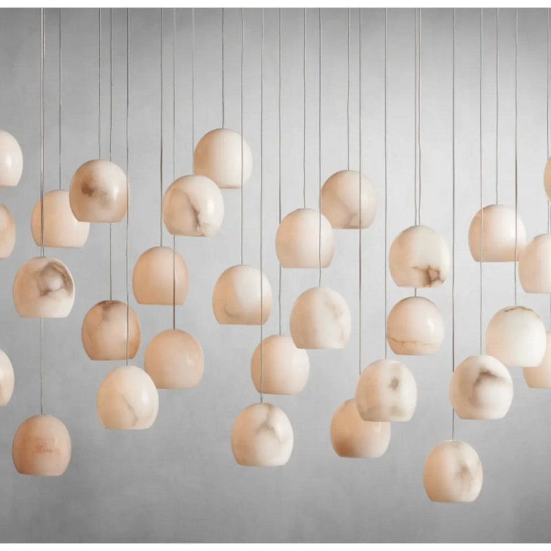 Alabaster Maeva Rectangular Chandelier 30 Light