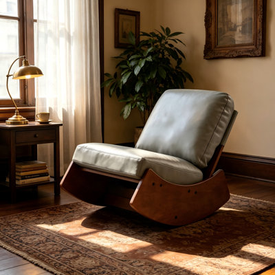 Chaise berçante confortable, fauteuil oscillant rembourré de haute qualité, structure en bois massif, parfaite pour une chaise d'appoint