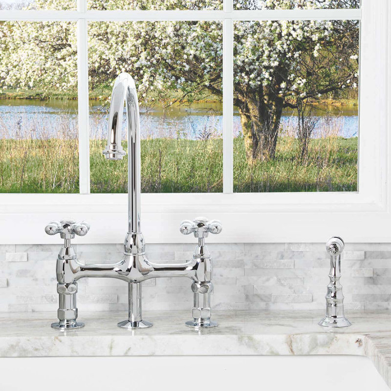 Chevington Kitchen Faucet with Side Spray, Chrome