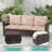 6 Piece Wicker Patio Sofa Set with Ottoman and Square Table-110943093