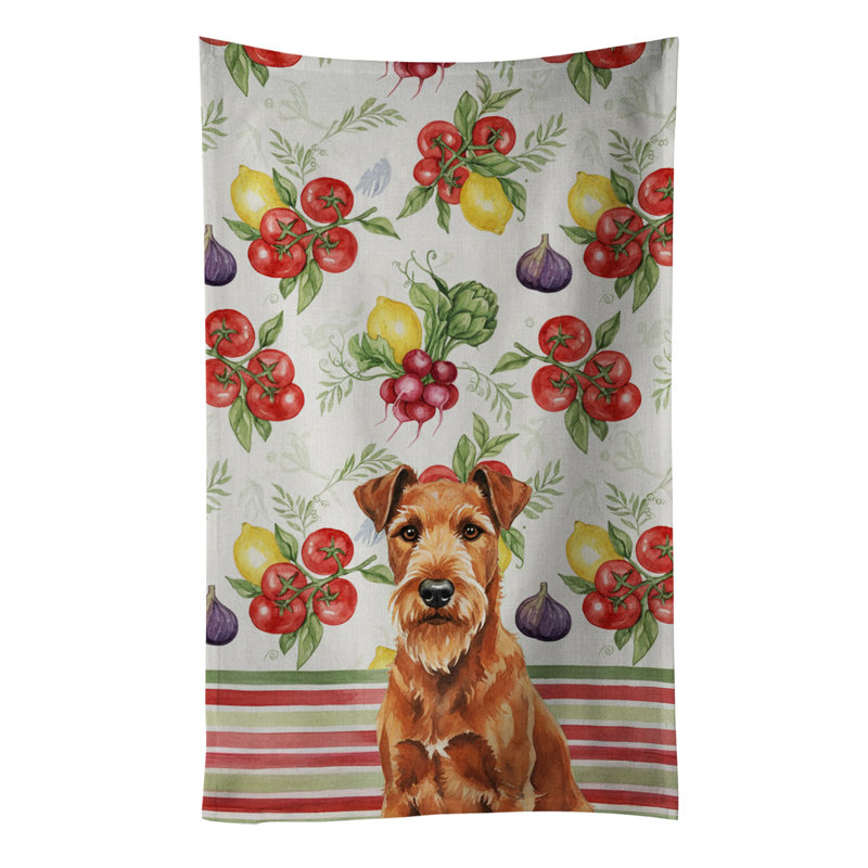 Irish Terrier Vegetables Kitchen Towel, Irish Terrier