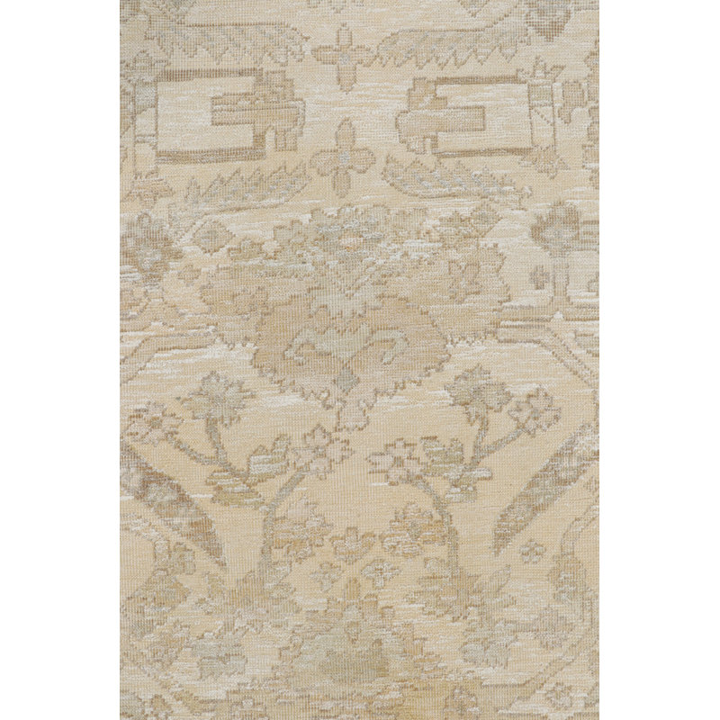 Rug & Kilim’S Oushak Rug In Beige And Cream White With Floral Patterns, Rectangle 12' x 15'