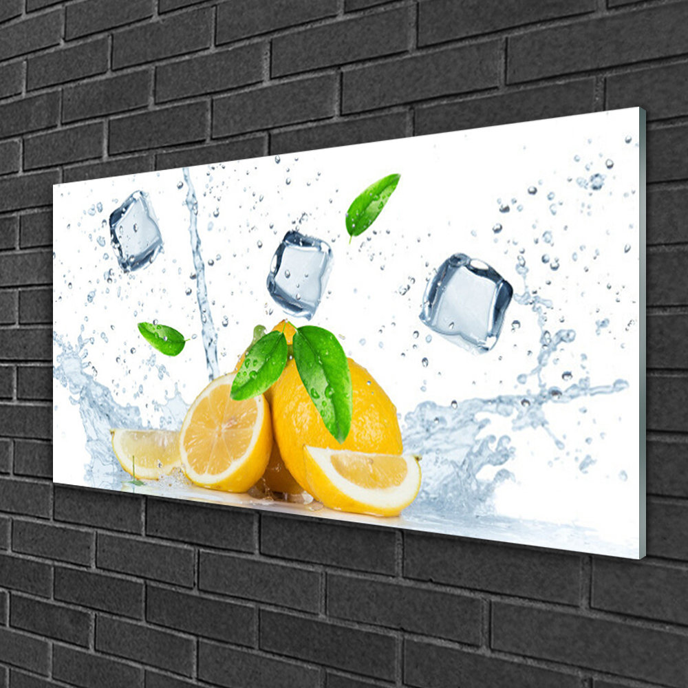 Glasbild Lime Ice Cubes Kitchen