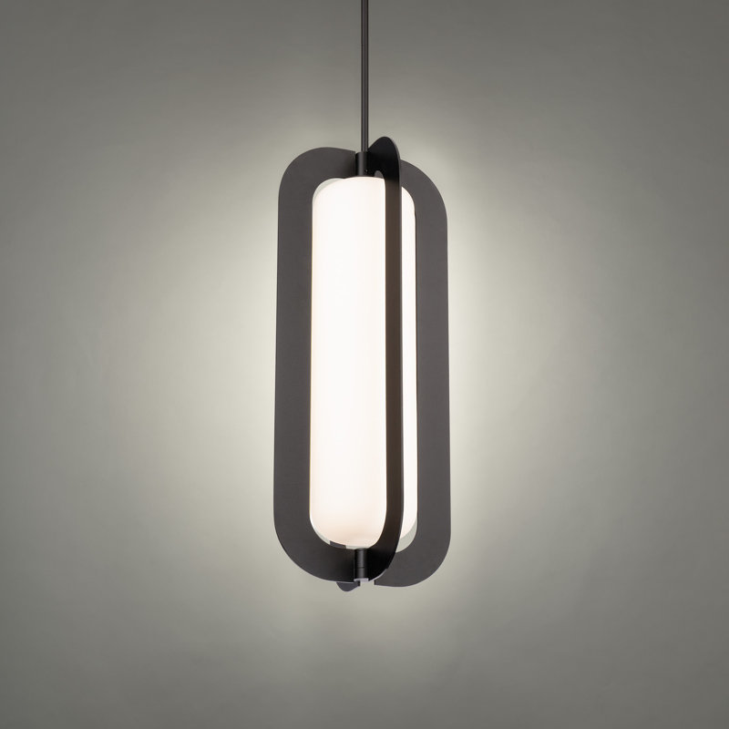 Black Glass LED Indoor/Outdoor Pendant Light