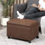 Repose-pieds rectangulaire en similicuir avec roulettes-1136924758