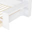 Lit de jour en bois avec options de rangement organisé et bureau productif, blanc antique pleine grandeur-145305124