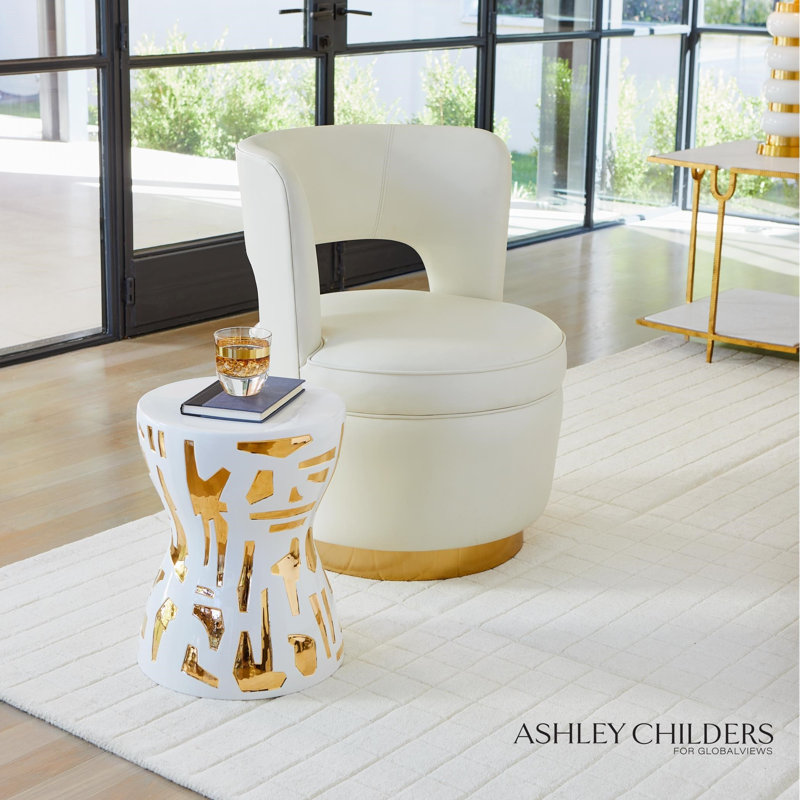 Stella Swivel Chair-Milk Leather