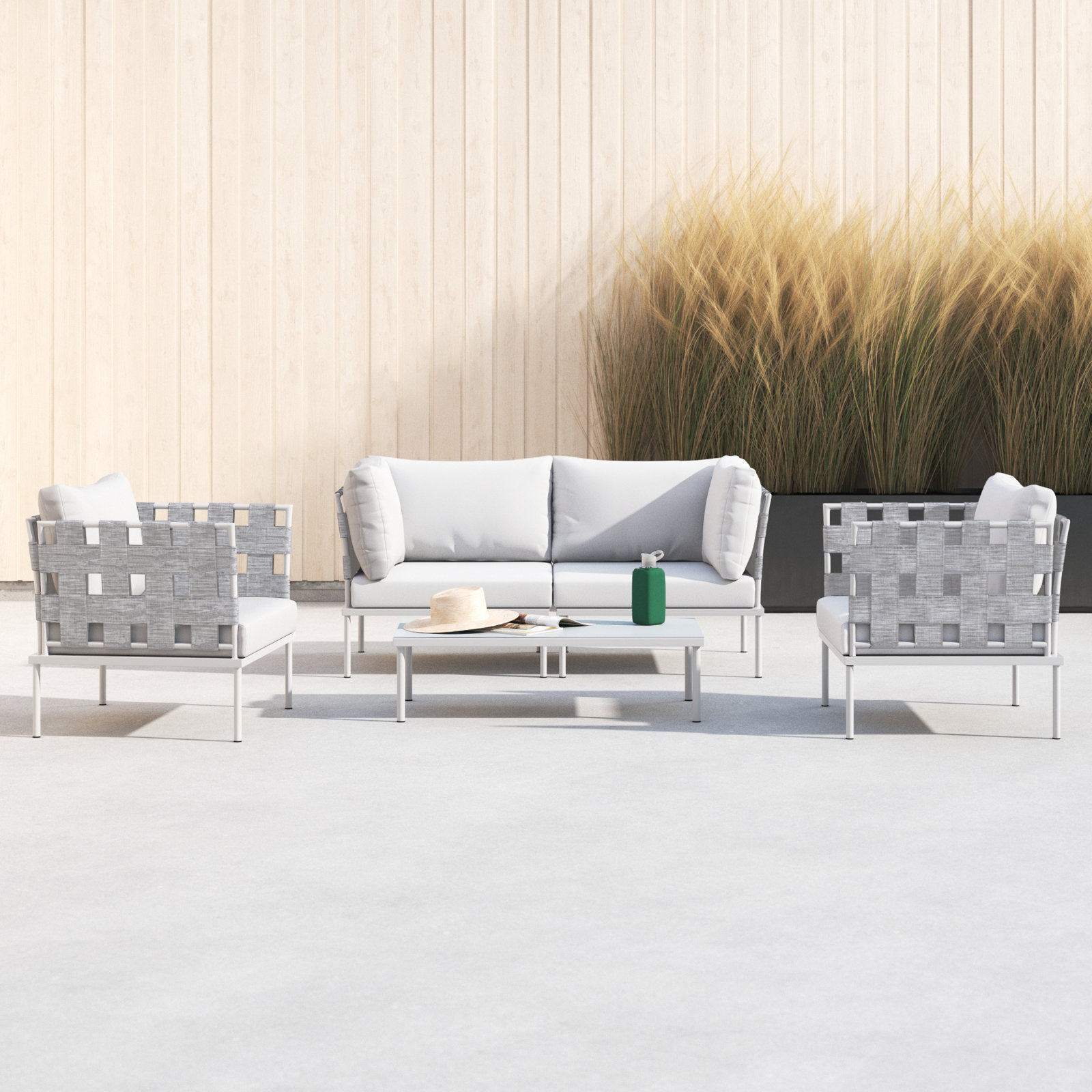 Harmony 4-Person Patio Seating Group, White