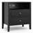 Transitional Black 2-Drawer Nightstand with Open Shelf and Ring Pull Handles-1160979405
