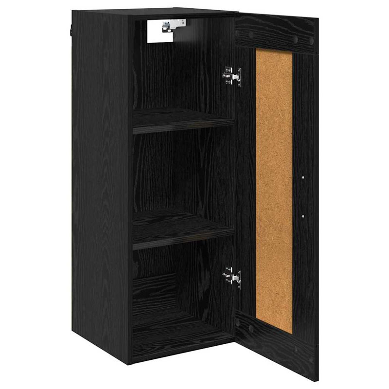  Wall Mounted Cabinet Artisan Oak 34.5 X 34 X 90 Cm, Black Oak