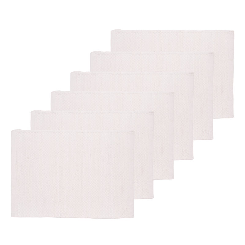 Ensemble de 6 napperons blancs de couleur unie Chindi