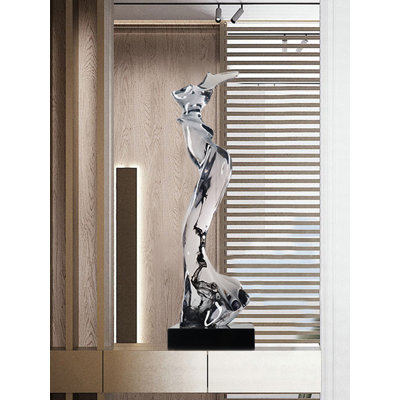 Modern Minimalist Abstract Art Transparent Resin Marble Base Decorative Item