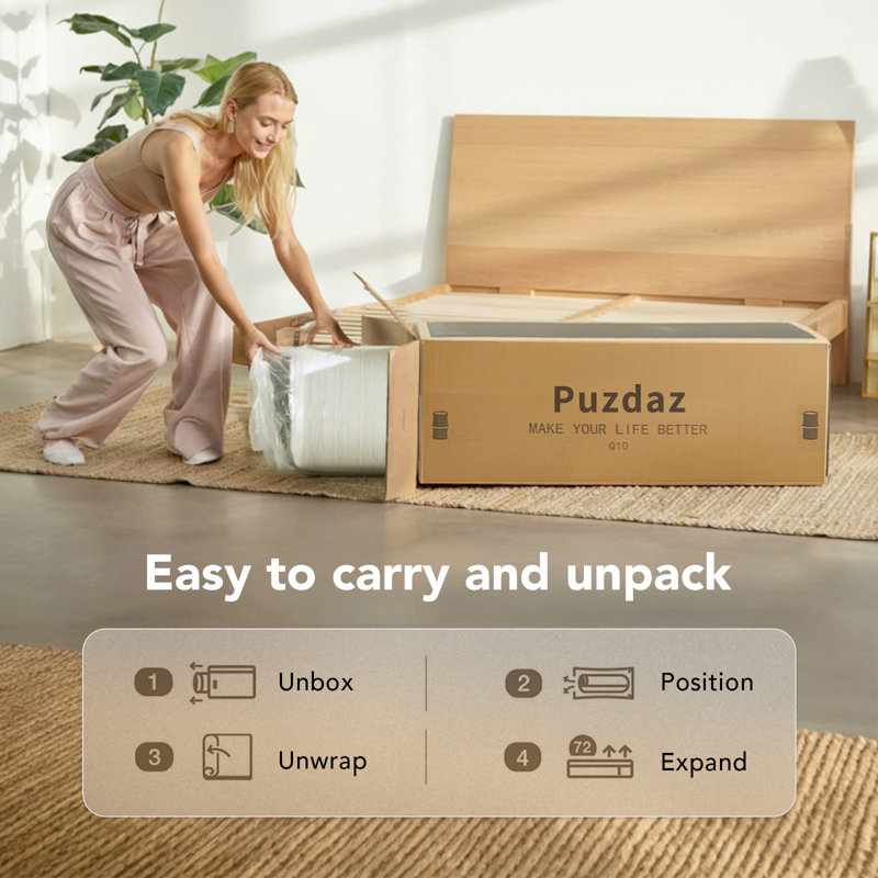 Memory Foam Mattress, Medium Firm- Certipur-US Certified, Bed In A Box For Easy Setup,Cooling Ventilated Foam, Pressure Relief & Washable White Cover