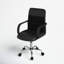  Mid-Back Black Leather Soft and Mesh Swivel Task Office Chair