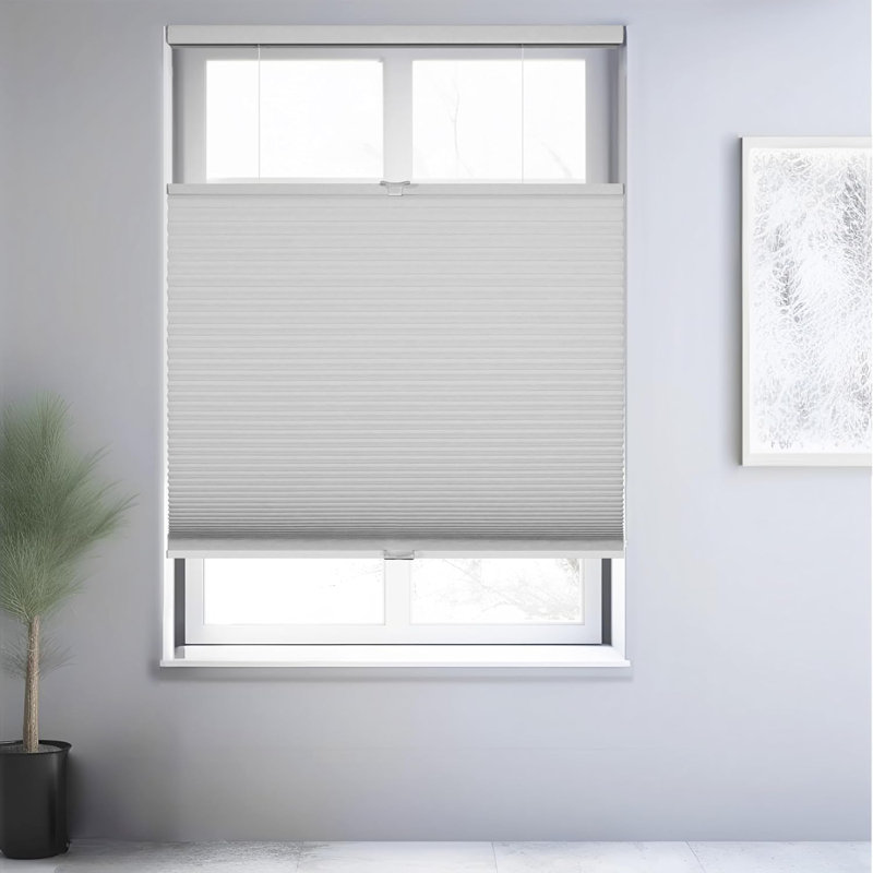 Blackout Cordless Top Down Bottom Up Cellular Shades, White, 23.25"W x 48"L
