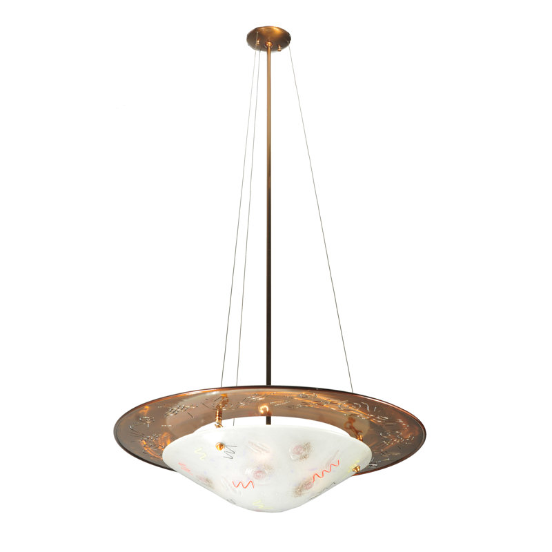 Luminaire bol suspendu unique à 3 lumières