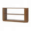 Console ovale contemporaine avec côtés nervurés et deux tablettes ouvertes spacieuses-788461175