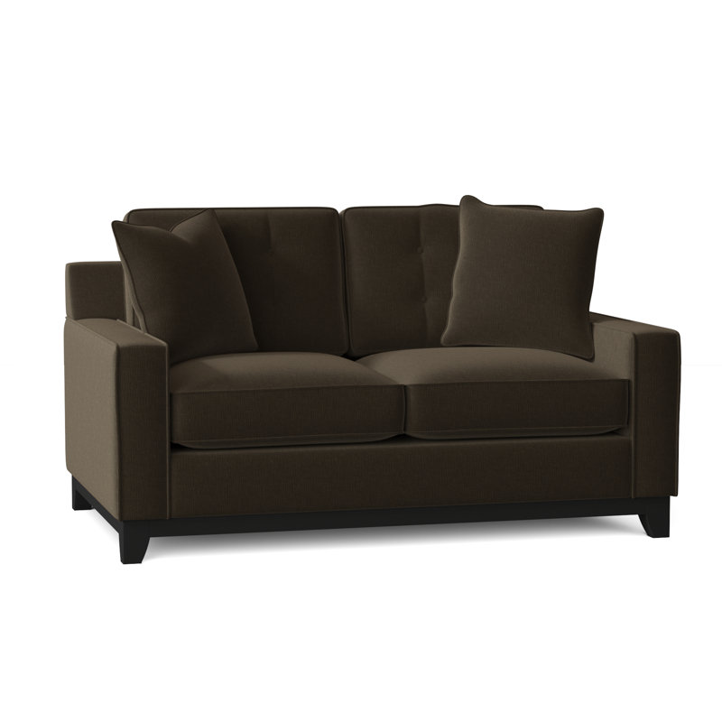 Carollton Upholstered 62'' Loveseat, Heavenly Olive Chenille
