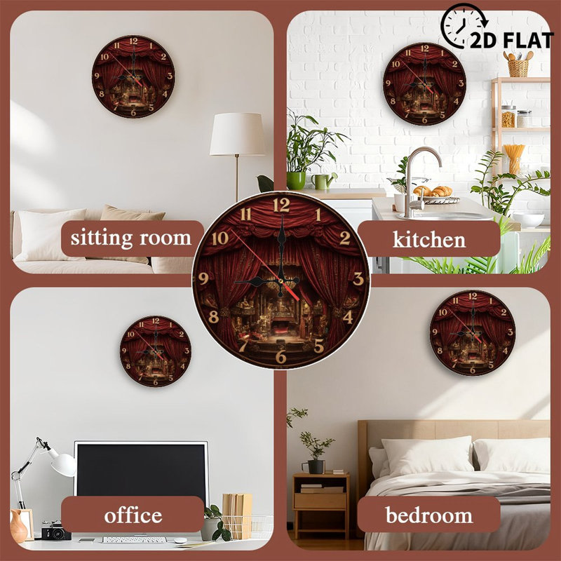 Lustre horloge rouge