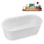 Baignoire de trempage autoportante avec plateau 59 "avec drain interne Streamlin-102216297