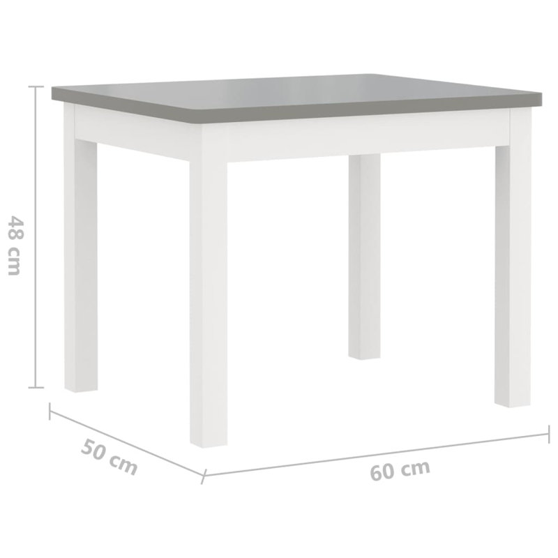 Settle Kids Rectangular Play Or Activity Table and Chair Set, Grey