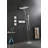 Wall Mounted Waterfall Rain Shower System With 3 Body Sprays & Handheld Shower-126529194