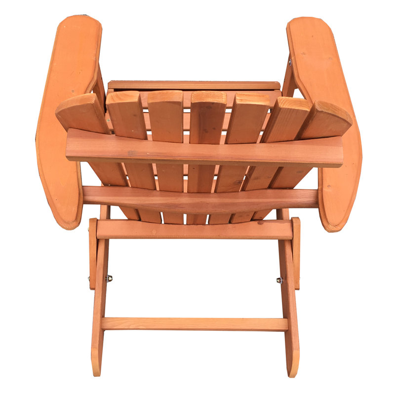 Chaise Adirondack pliante en bois massif Philbrick, Noyer