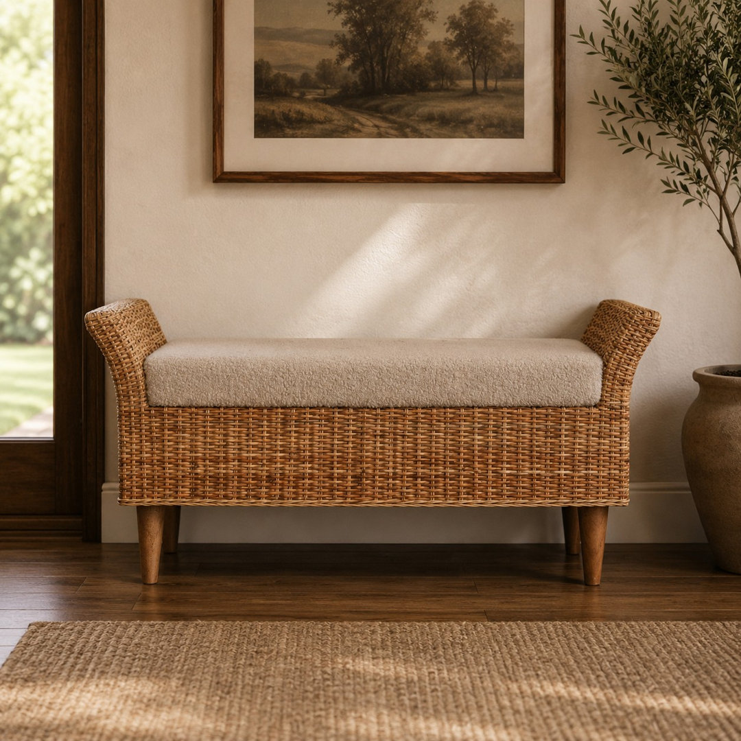 Boucle Upholstered Bench