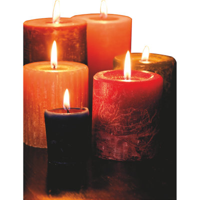 SP13178 Red Pink Orange Blue Candle Fire Flame Light Cardboard Cutout Standee Standup