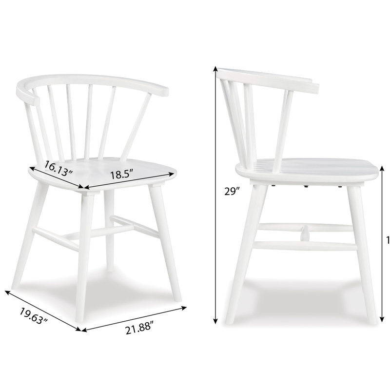2 chaises de salle à manger à dossier en bois blanc à 2 broches - Améliorez votre expérience de fabrication à 2 styles