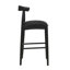 Tabouret de bar en tissu noir (ensemble de 2)-670597213