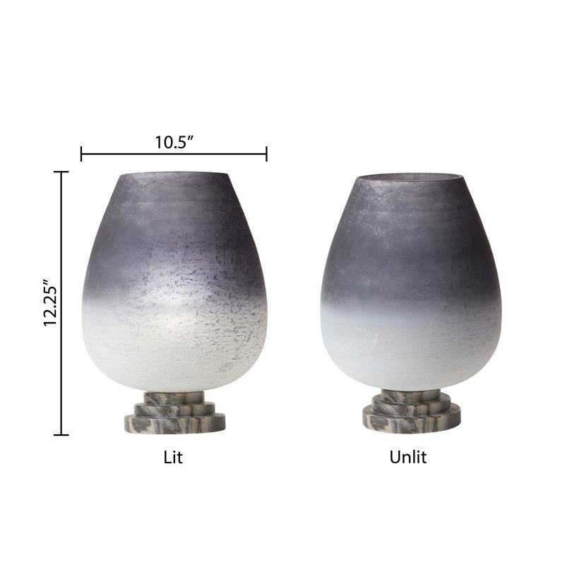 12.25"H Morgan Black/Grey/White Ombre Globe Shade Accent Lamp