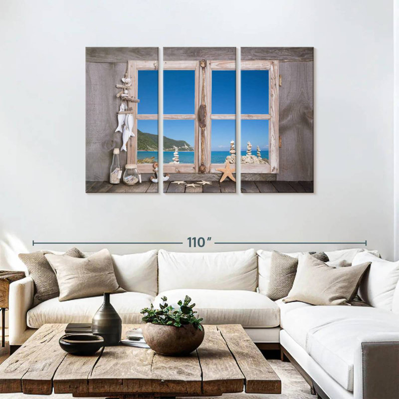 Lilie Rustic Beach Window, 48" H x 74" W