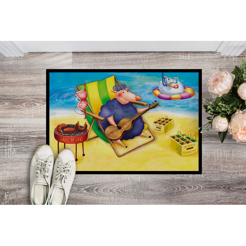 Tapis d'extérieur antidérapant Folden Pig, Rectangle 2 pi x 3 pi