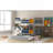 Full Over Full Bunk Bed With Twin Size Trundle And Ladder-Gray-448681595