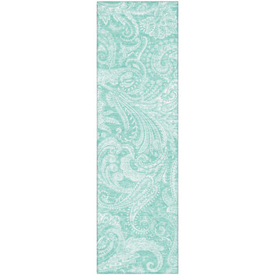 Premium Machine Washable Apodaca Teal Rug