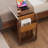 Modern Rolling Saddle Bag Storage Solid Wood Side Table