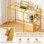 Sohrob Glass Top Metal Base Computer Desk