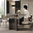 Brown Luxury Marble Rectangular Dining Table Sets-104367397-130774321