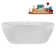 67" Streamline Soaking Freestanding Tub and Tray With Internal Drain