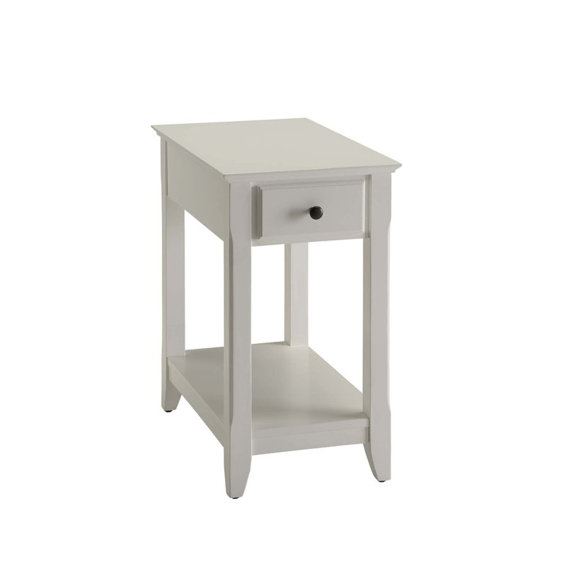 Table d'appoint polyvalente rectangulaire en bois avec tablette et tiroir