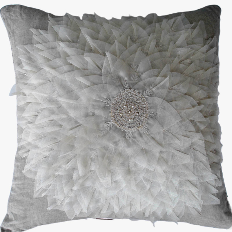 Dahlia Square Pillow, Natural
