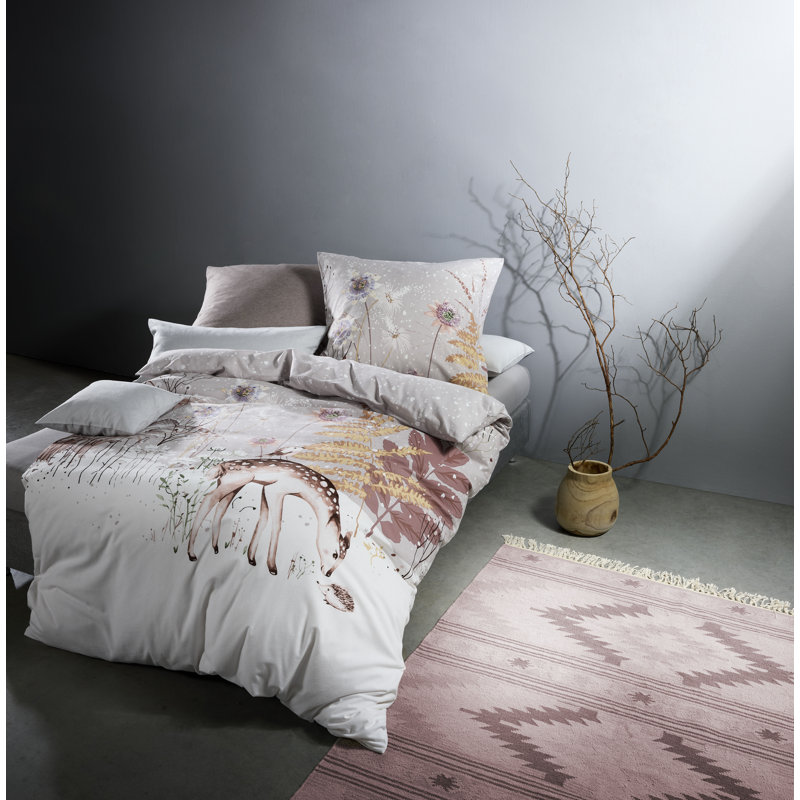Beige Duvet Cover Set, 155 x 200cm - 1 Pillowcase (80 x 80 cm)