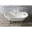 Kingston Aqua Eden 67-Inch Cast Iron Oval Double Slipper Clawfoot Tub (No Faucet Drillings)-36629551