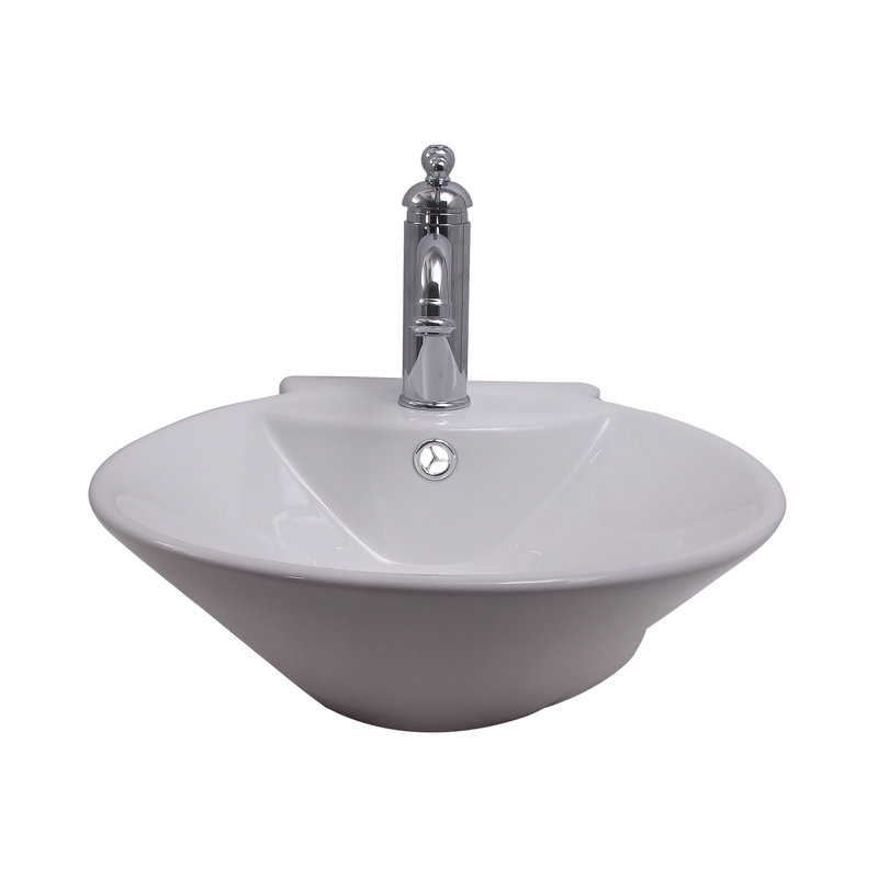 Lavabo de salle de bain mural en porcelaine vitreuse avec trop-plein 18 po Mimi
