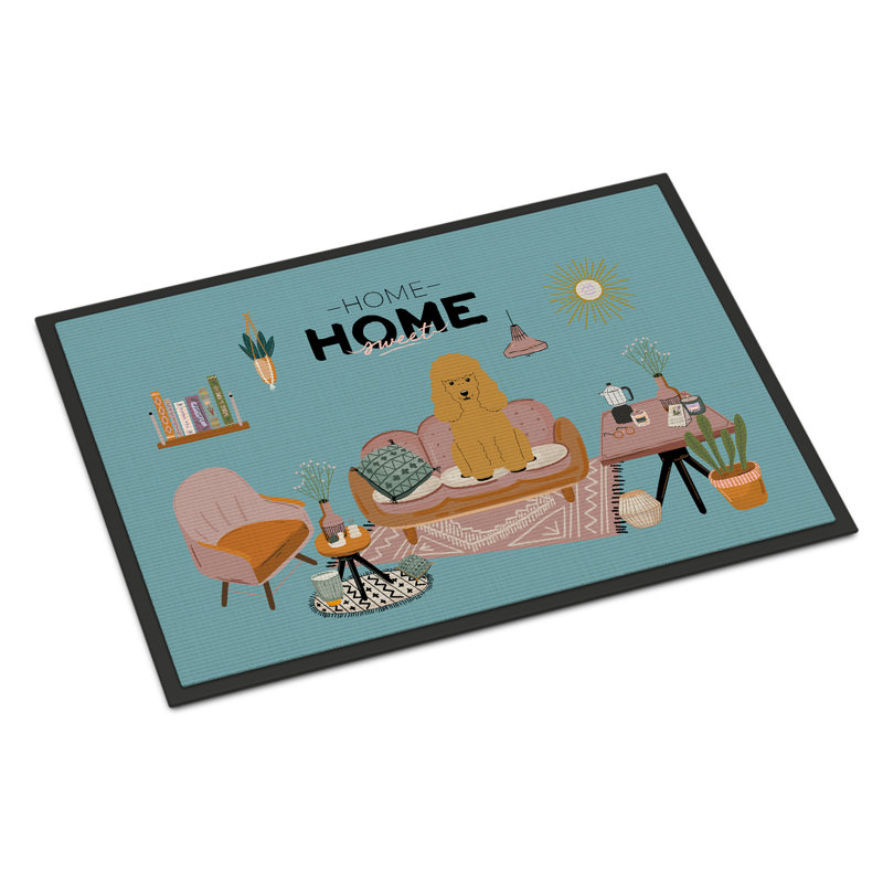 Guerline Non-Slip Outdoor Doormat, Tan Poodle