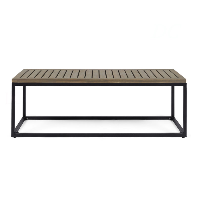 Le banc industriel en bois et en métal Jeco, parfait pour une utilisation intérieure et extérieure, allie charme rustique et durabilité moderne.