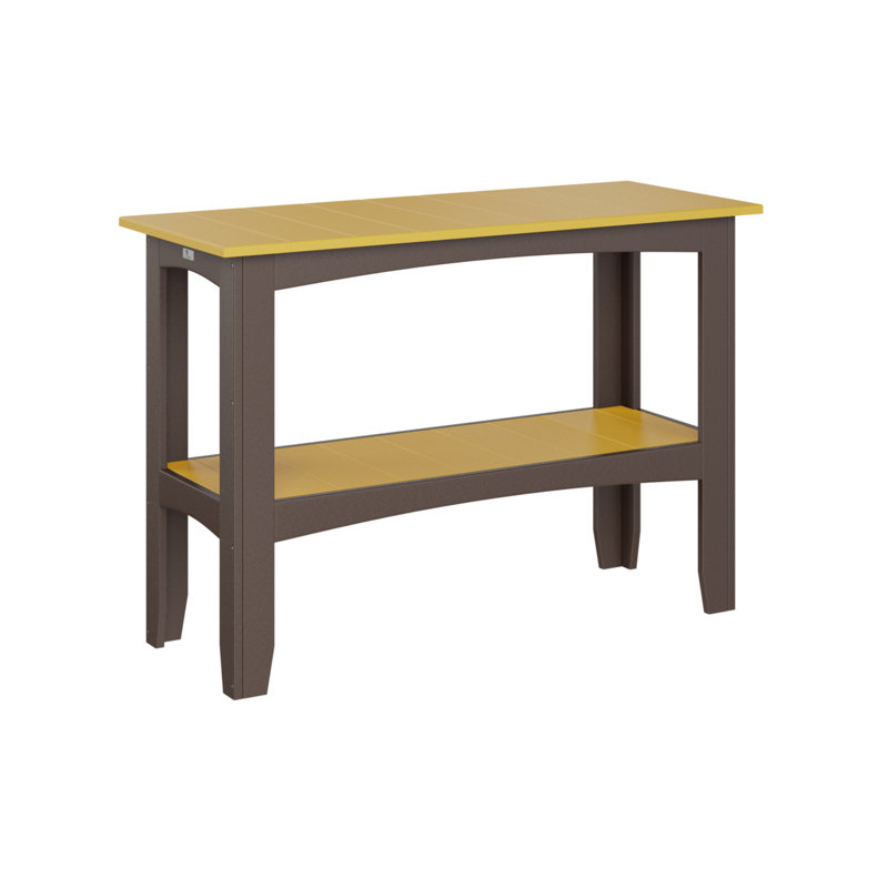 Outdoor Bar Table, Sunburst Yellow, Chocolate Brown